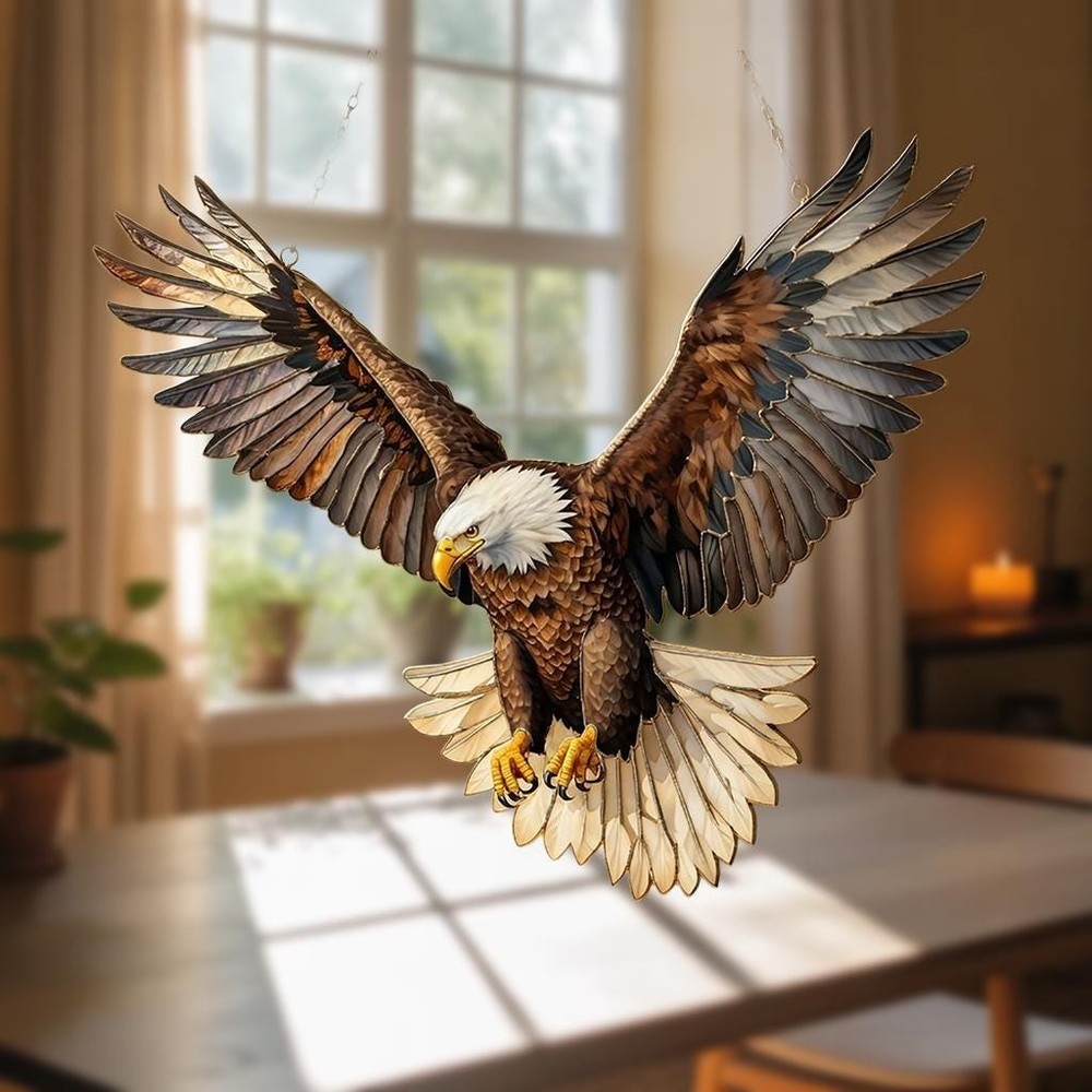 Bald Eagle Window Suncatcher: Acrylic Wildlife Decoration