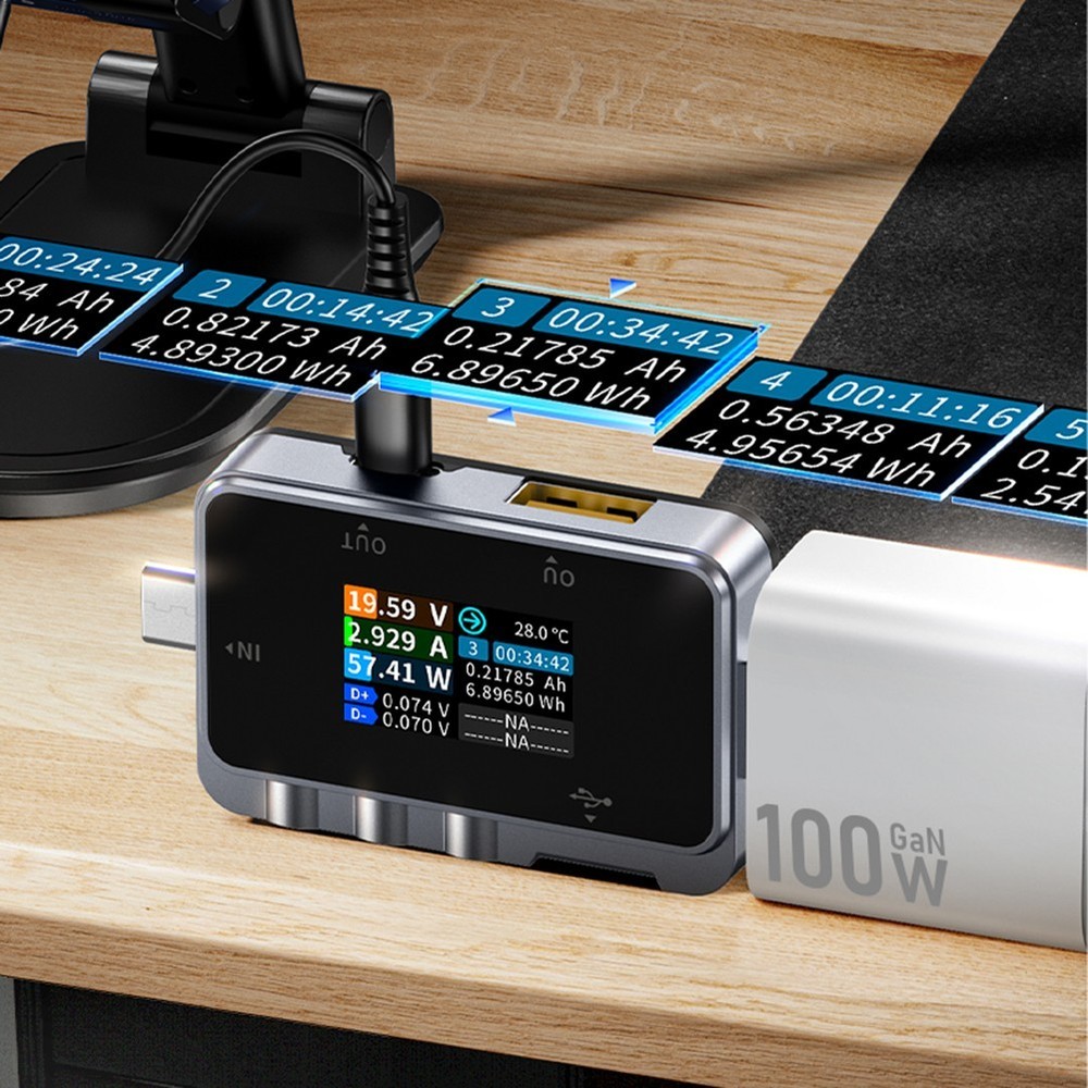 FNAC28 USB Tester Digital Voltmeter Amperemeter USB Current Voltage Measurement