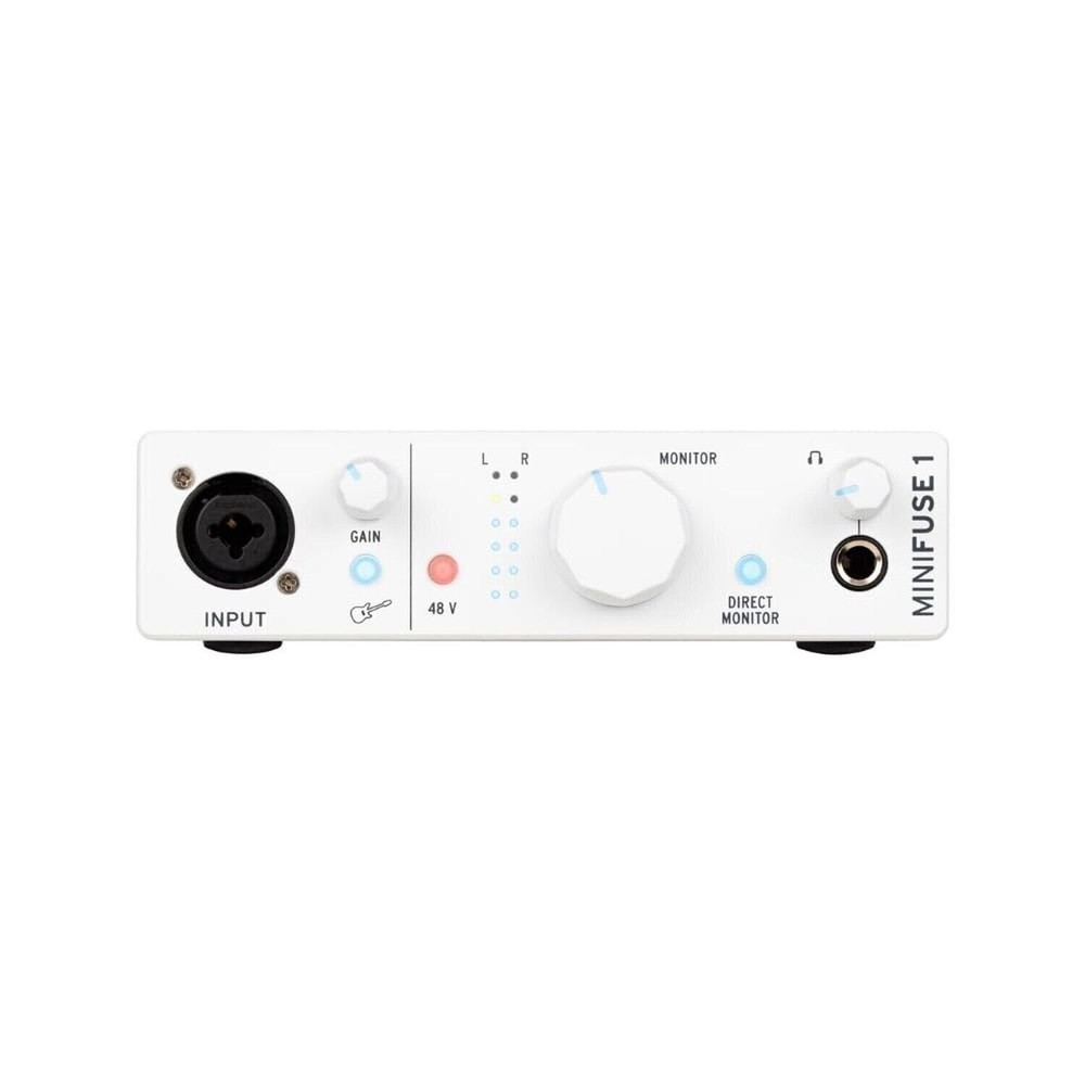 Arturia MiniFuse 1 USB Audio Interface, White Bundle with Pig Hog ..-OPEN BOX