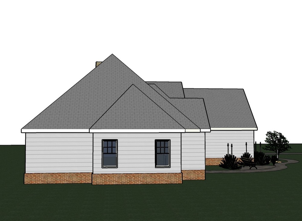Amanda 1706G-3 side/brick Home, House plan 3 bed room, 2 bath split plan in PDF