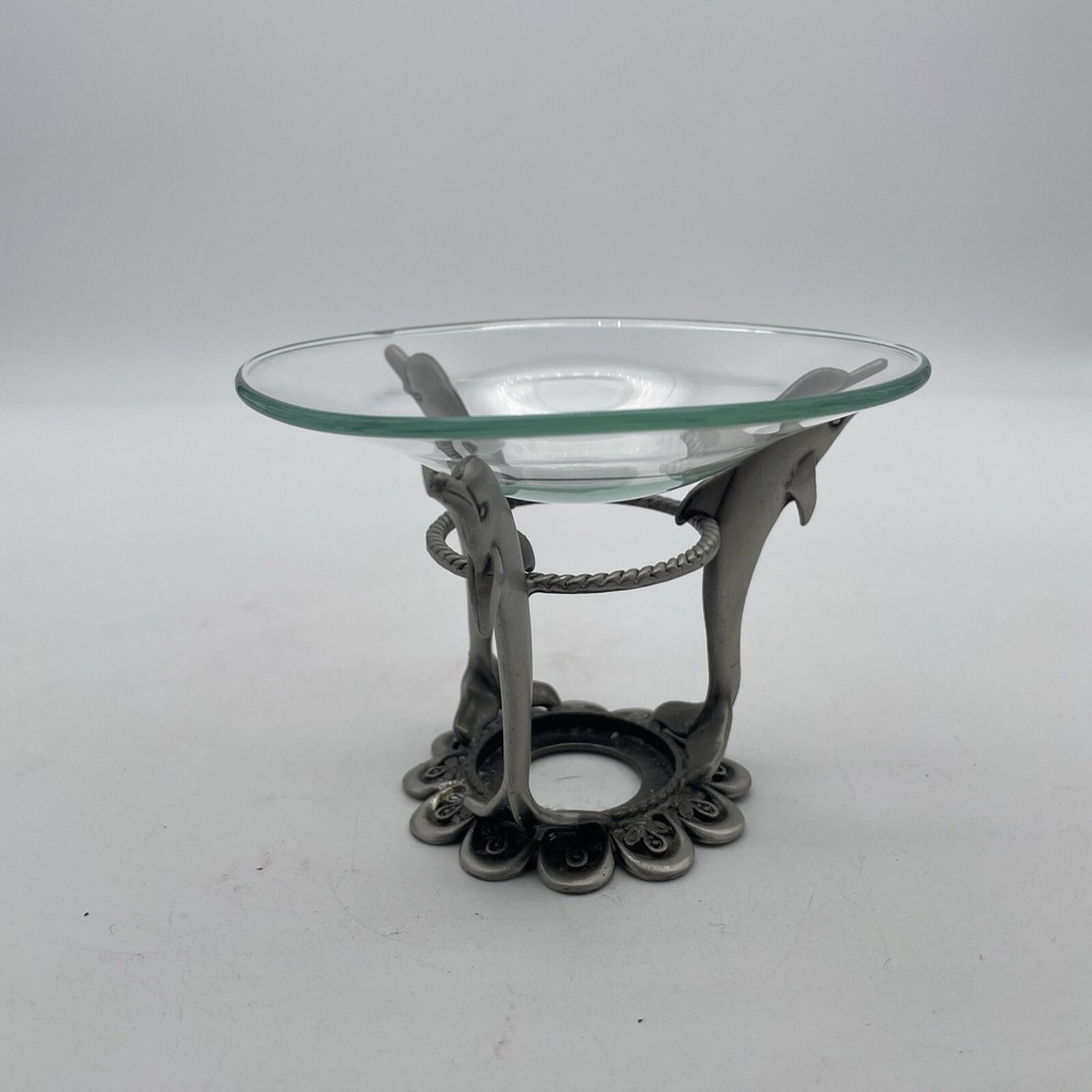 Vintage Pewter Incense Burner-Dolphins