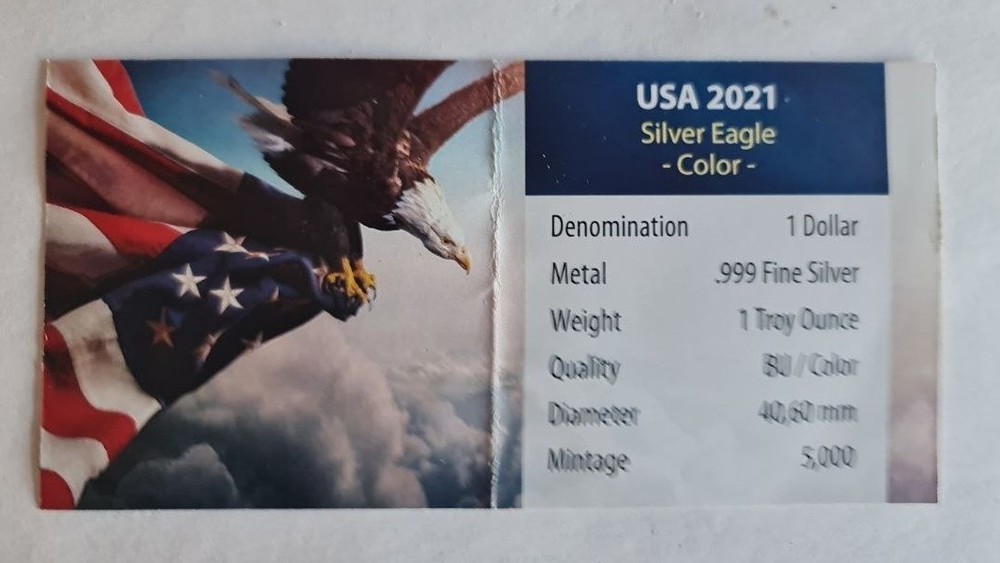 2021 American Eagle 1 Oz Silver Coin
