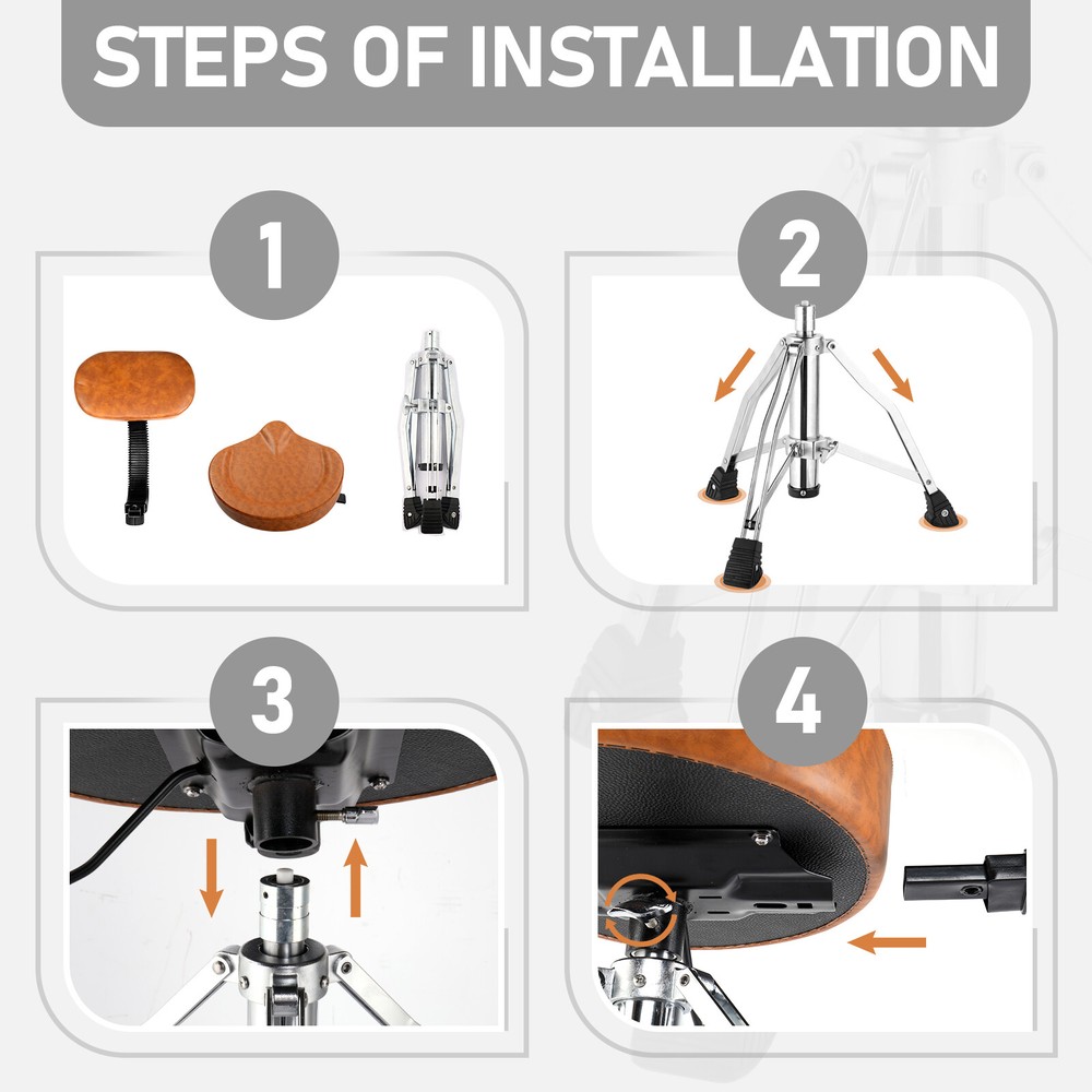 Drum Throne with Backrest, Hydraulic Drum Stool Adjustable Height for Drummers