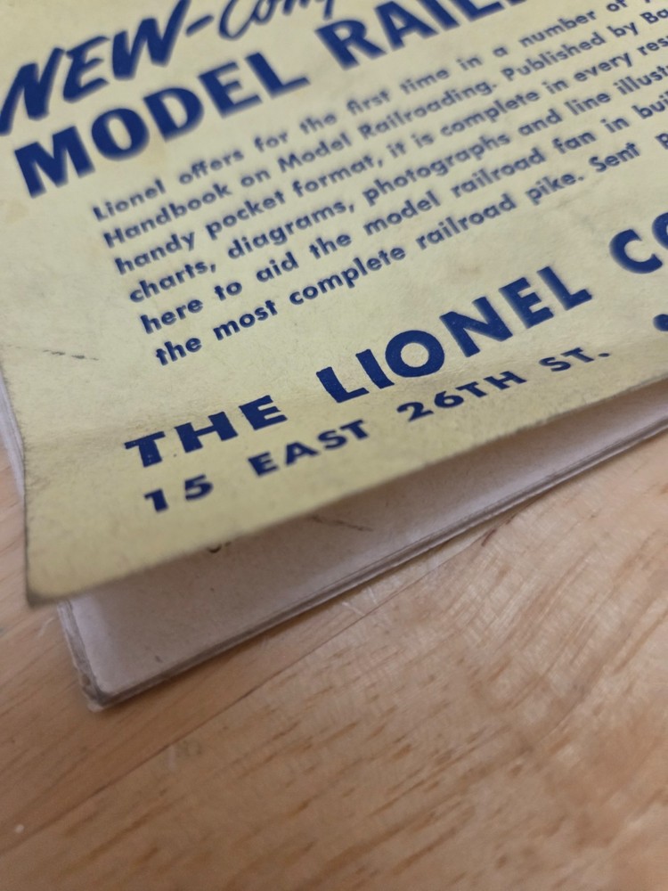 1950 Lionel Trains Instruction Book for Assembling and Operating