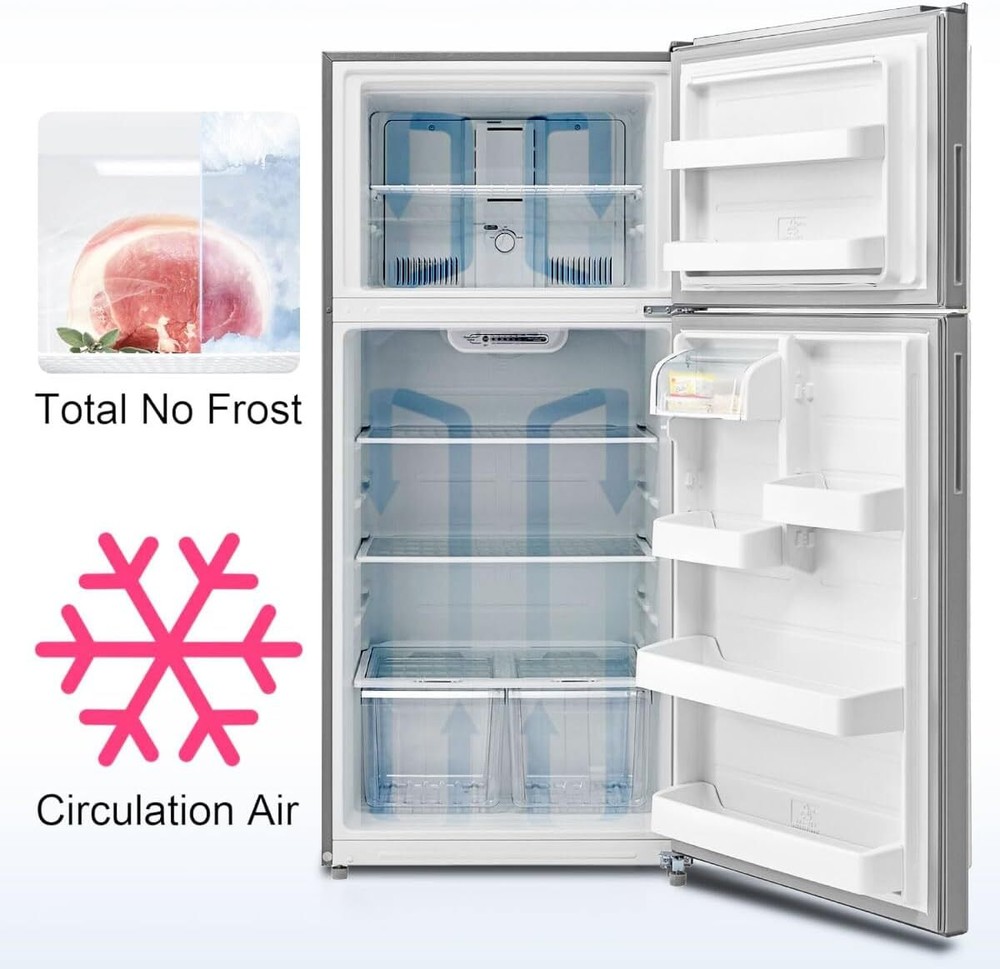 18 Cu.Ft. Refrigerator Top Freezer with Adjustable Thermostat Control