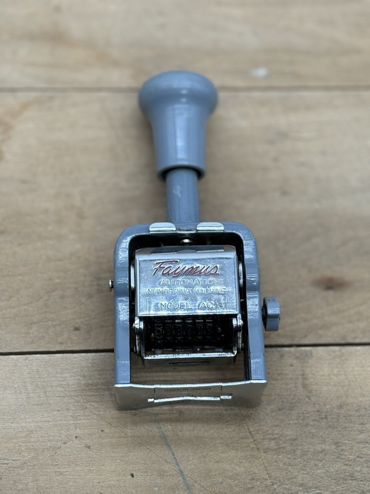 Faymus Automatic Numbering Machine Model AC Number Stamp C-17097