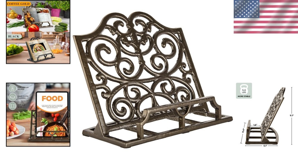 Traditional Cast Iron Cookbook Stand