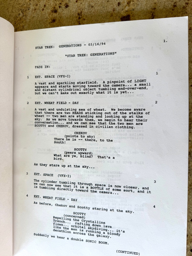 Star Trek Generations Movie Script Final Draft March 16.1994