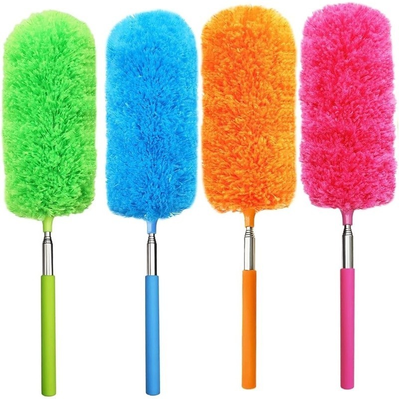 4 Pack Microfiber Duster W/ Extendable Pole Bendable Head Dust Cleaning New