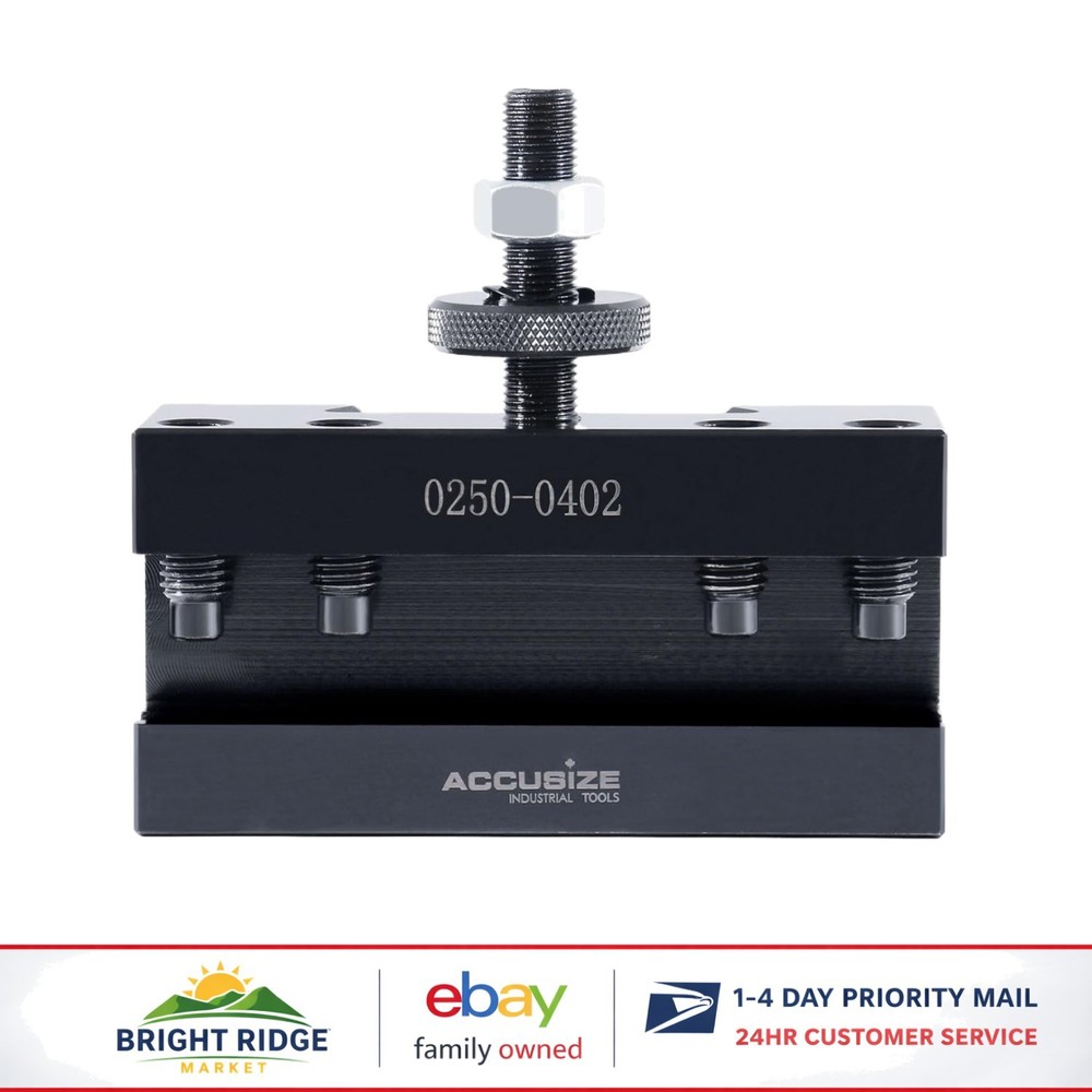 Adjustable Quick Change Tool Post Holder, Fits 14-20'' Lathe Swing, 1'' Size
