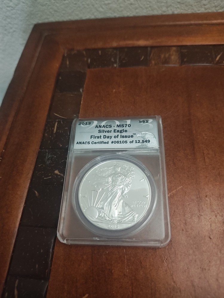 2013 Silver American Eagle .999 Fine Silver - ANACS Cert MS70 First Day Issue