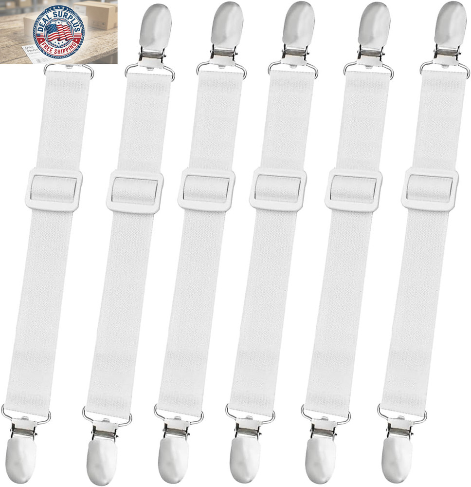 10 Pcs Adjustable Bed Sheet Straps,Bed Sheet Clips, Elastic Bed Fitted Sheet Hol