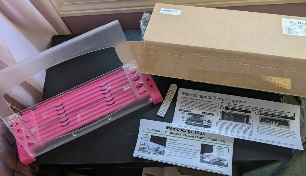 VU RYTE MEMOSCAPE COMPUTER DOCUMENT PAPER HOLDER ORGANIZER HOT PINK ADJUSTABLE
