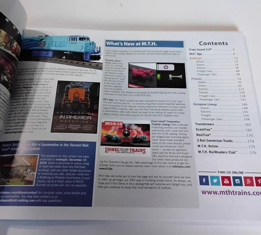 MTH CATALOG 2019 VOLUME 1 CATALOG. NEW