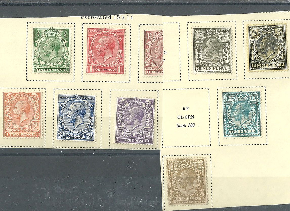 GREAT BRITAIN GEORGE V SCOTT 159//172 MINT GROUP.
