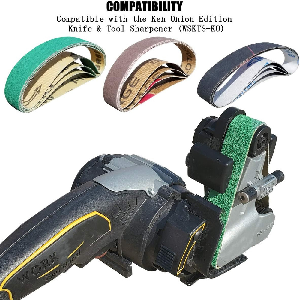 24 Pcs 3/4" X 12" Replacement Knife Sharpener Sanding Belt Kit for Work Sharp Ke