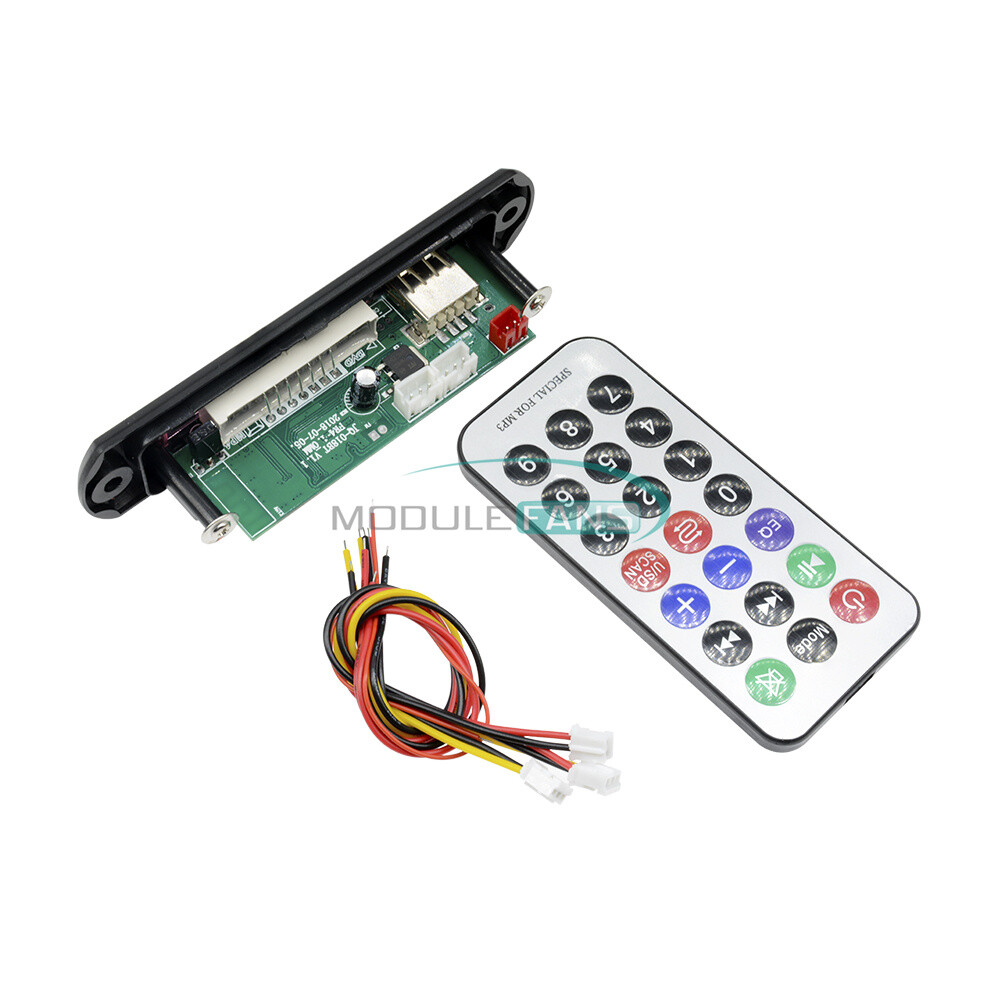 Car Bluetooth MP3 WMA Decoder Board With Remote Control AUX TF USB FM Radio