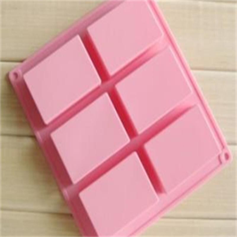 Pink Silicone Rectangular Mold, 6 Grid: Handmade Soap,Cakes, Baking, Chocolate