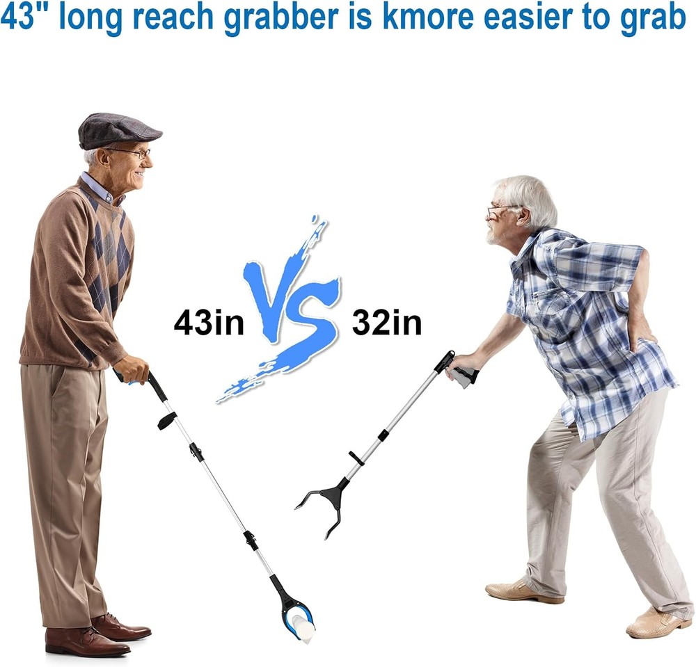 43" Foldable Grabber Tool - Extra Long Reaching Aid for Easy Pickup