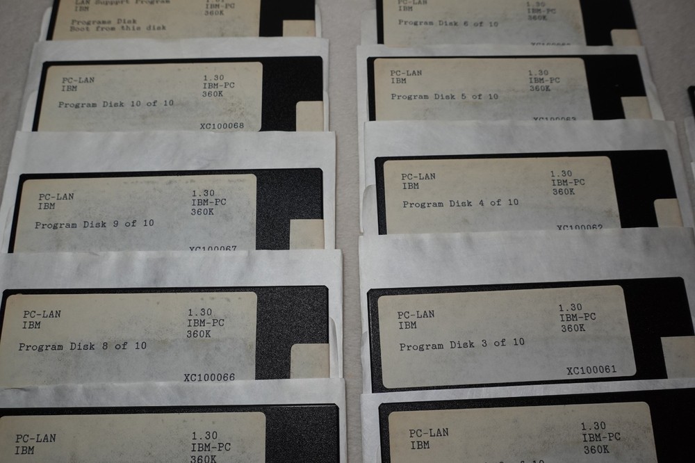 PC-LAN IBM Version 1.30 1980s Vintage Original Computer Diskettes