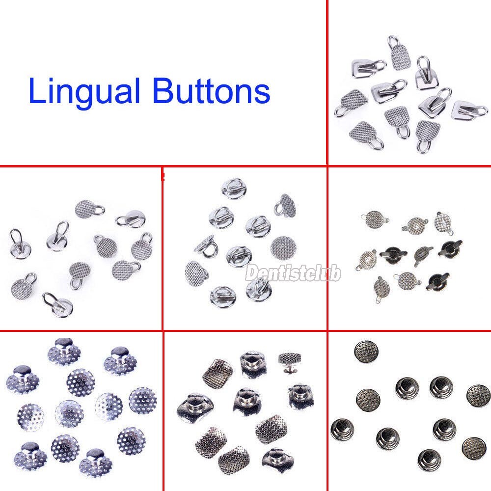 8Type AZDENT Dental Orthodontic Lingual Buttons Bondable Round Base/Rectangular