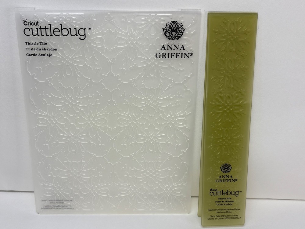 Anna Griffin Thistle Title Embossing Folder w/Border Set Cricut Cuttlebug Scrapb