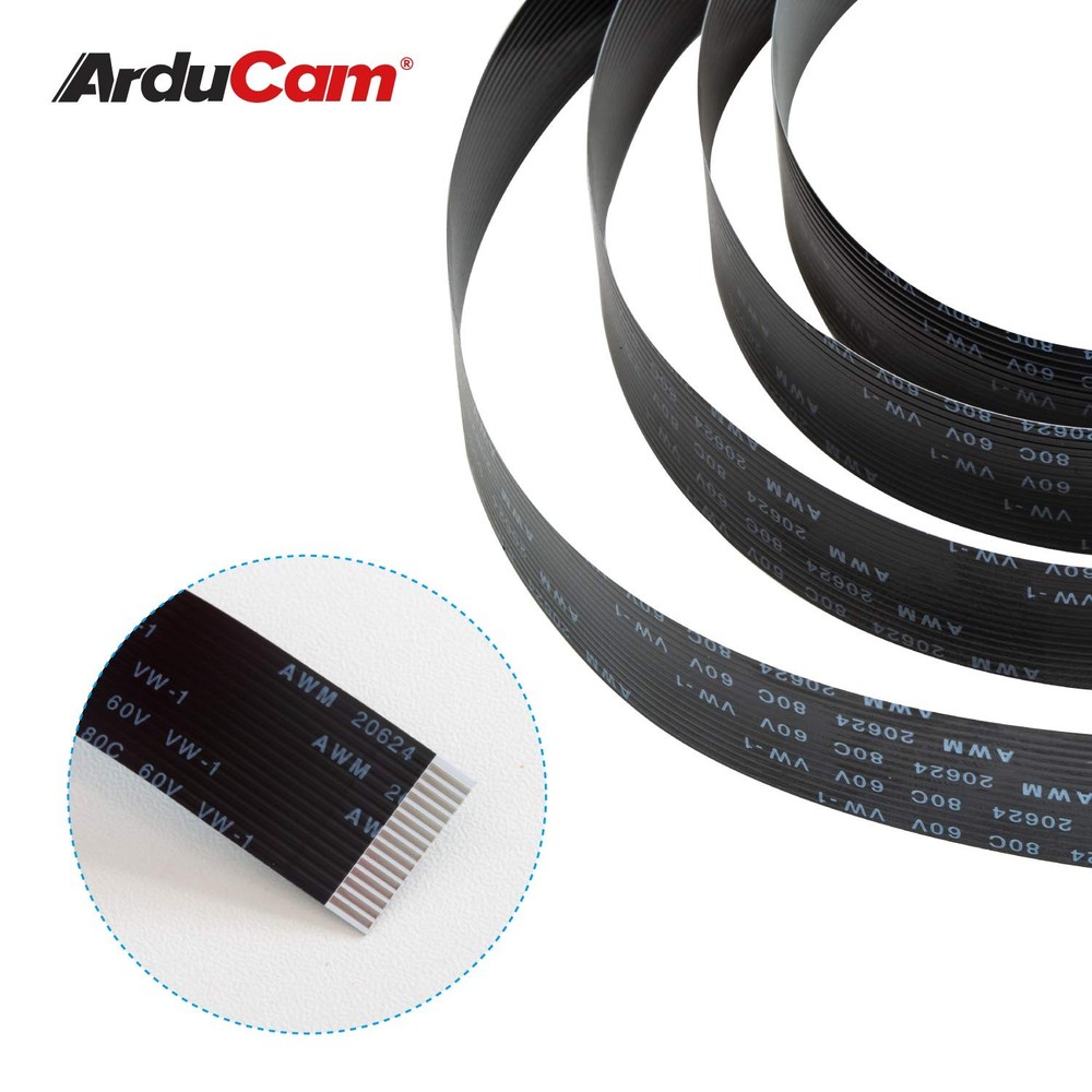 3 PCS Raspberry Pi Camera Ribbon Flex Extension Cable Set Black 2/23.62/39.37