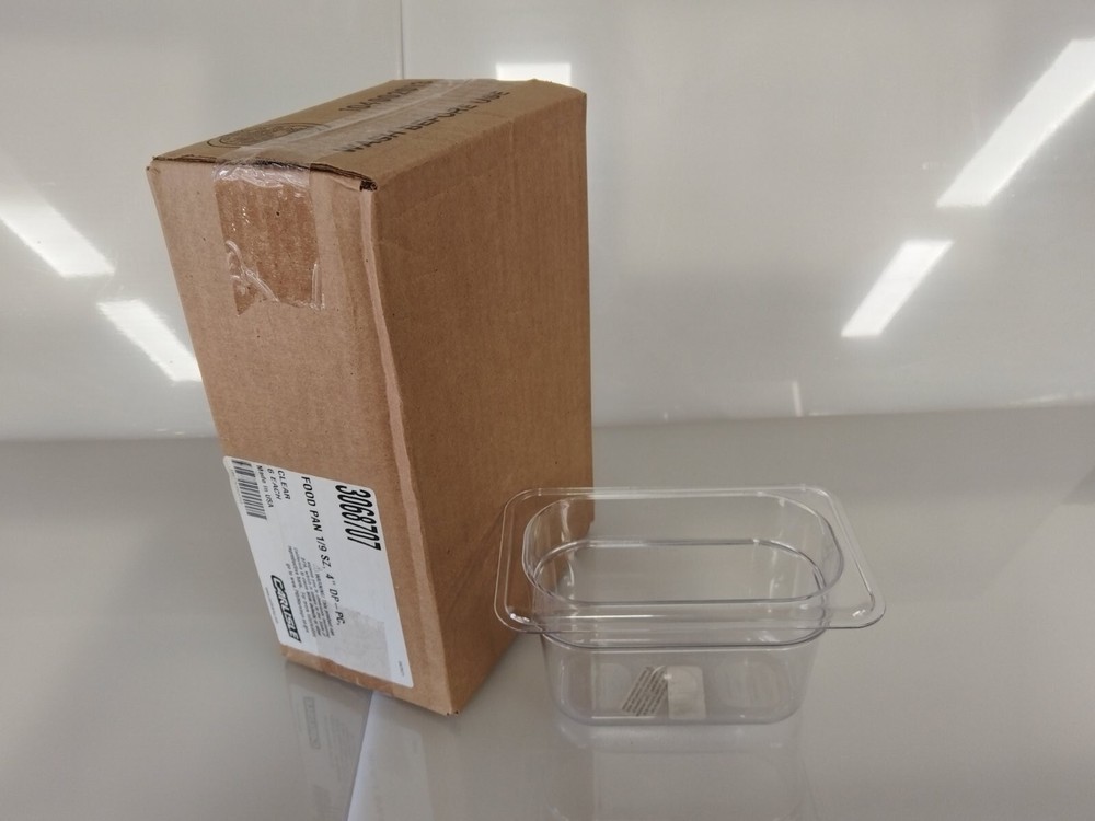 Polycarbonate Food Pan 1/9 Size, 4" Deep - Clear (6 in pack)
