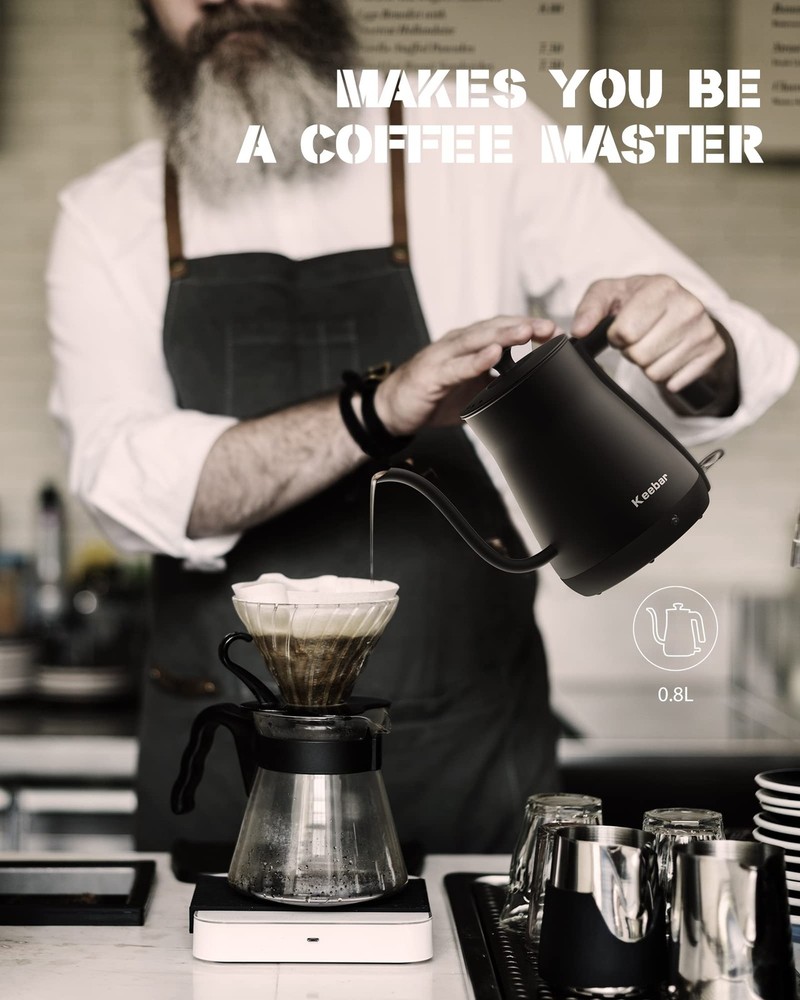 Electric Kettle, Gooseneck Kettle with Auto Shut Off, 0.8L Small Eletric Tea ...