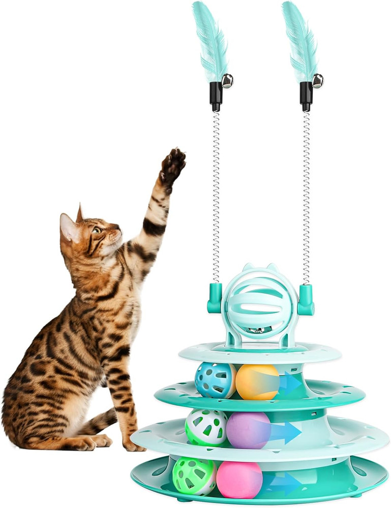 Cat Toy Interactive Pet Plaything for Indoor Kitten Interactive Kitty Puzzle Bal