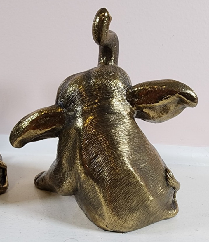 Vintage Elephant Bookends Gold Tone