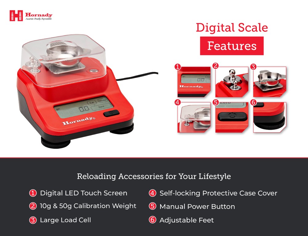 Hornady M2 Digital Bench Scale, 050111 - Compact Powder Scale for Reloading
