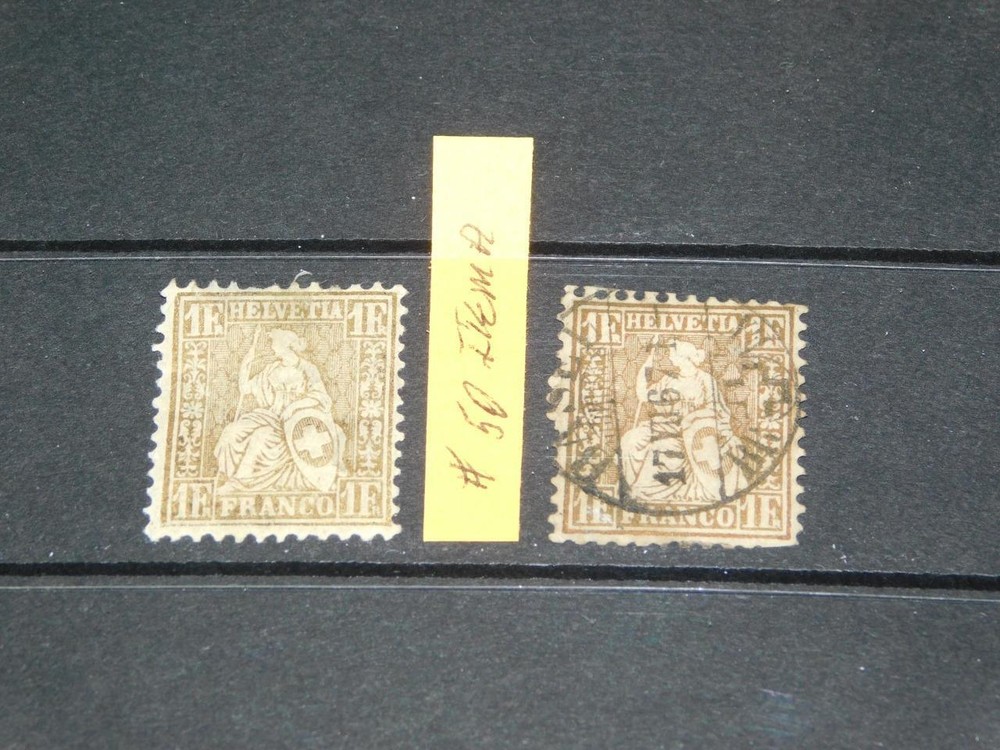 SWITZERLAND, SCOTT# 50 (2) 1 HAS THIN, USED, ITEM A
