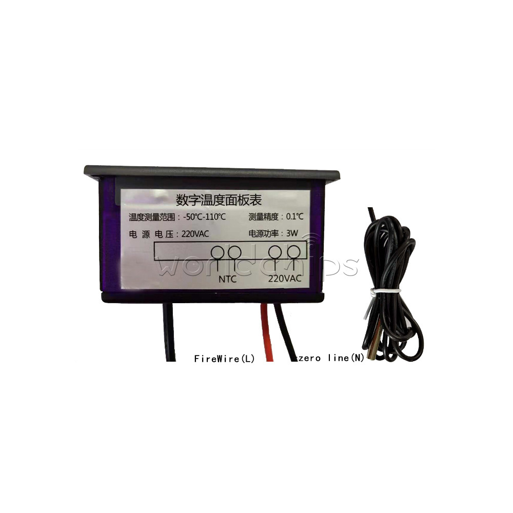 AC220V Embedded Thermometer Refrigerator Digital Temperature Meter Pannel