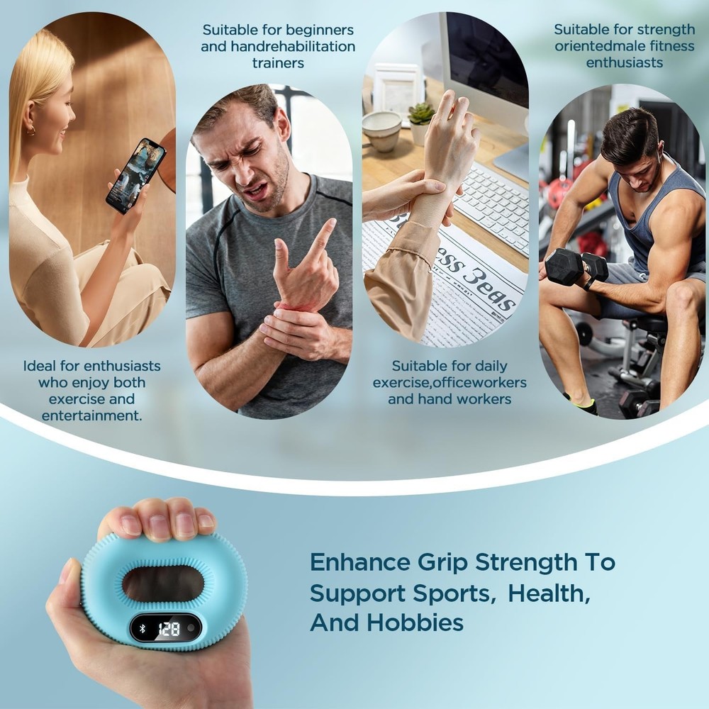 30lb Smart Grip Trainer - Durable Silicone with Interactive Games & HID Browsing