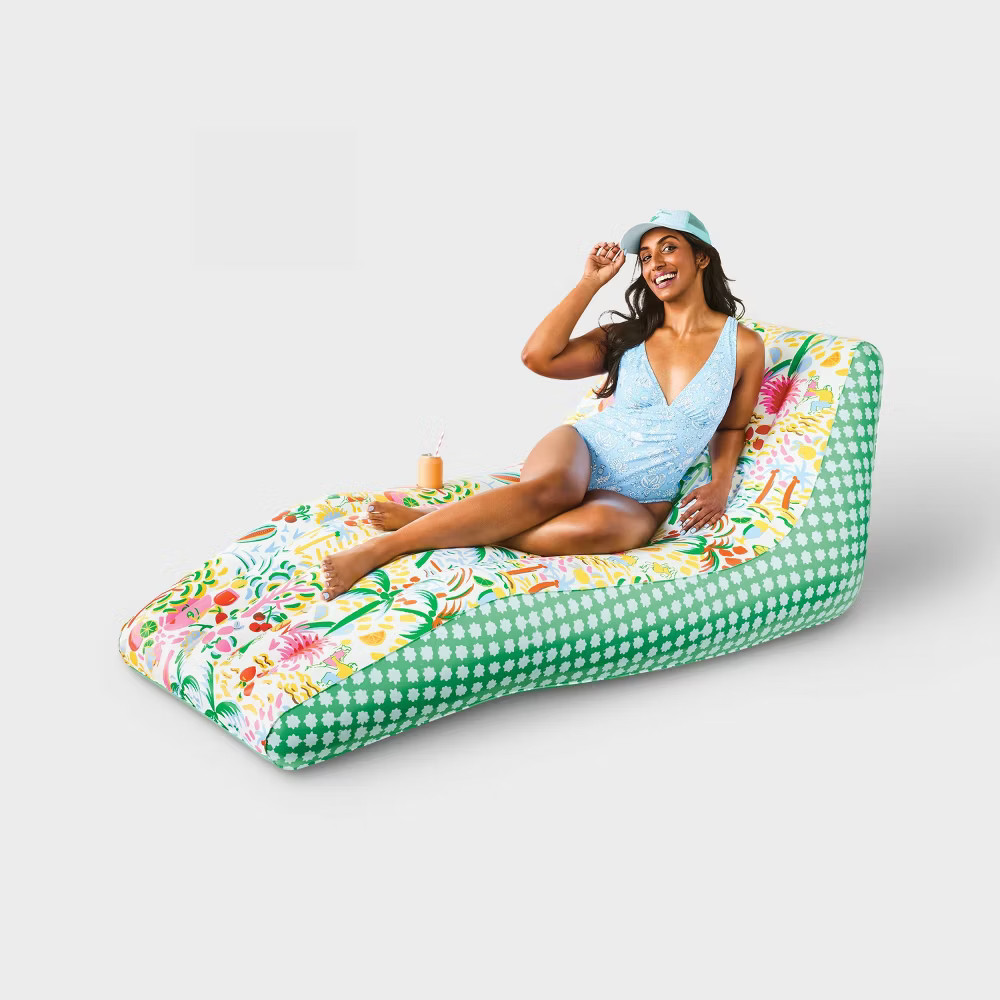 Vacation Oversized Lounge Float Yellow/Green - Roller Rabbit