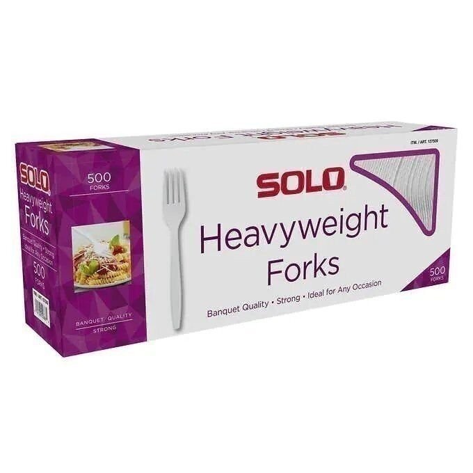 SOLO Plastic Forks, White, 500Ct.