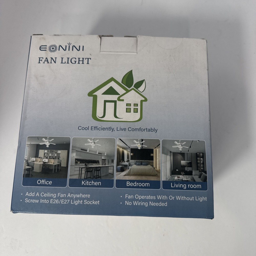 Eonini fan light Add a ceiling fan anywhere (open box return) TESTED 100%.