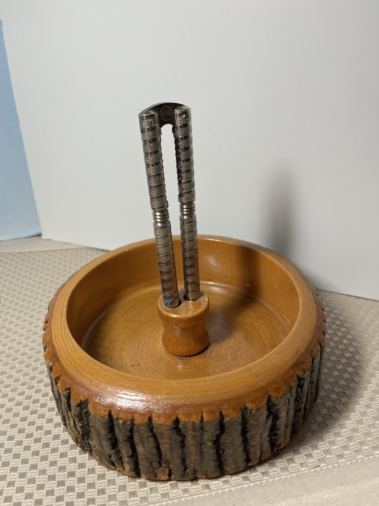 Tree Bark Wood  Nut Dish Nutcracker  Live Edge