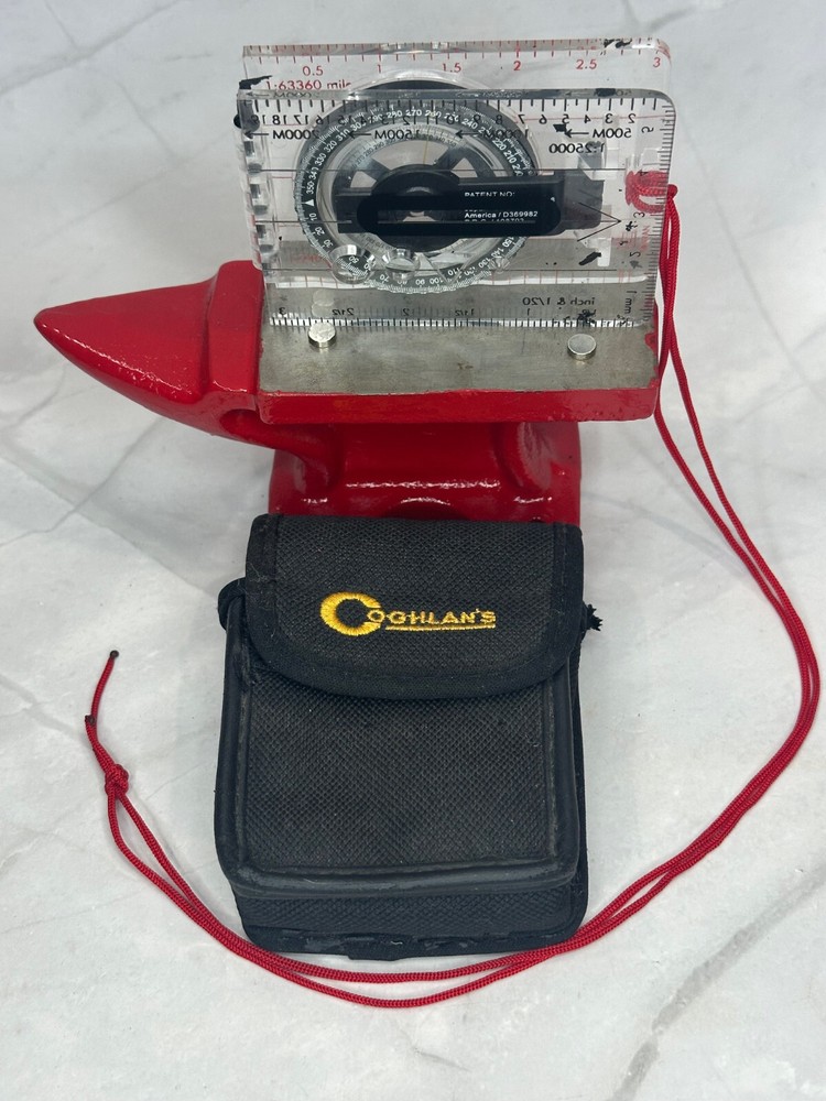 Coghlans Lensatic/Map Compass with Case & Owner's Manual Taiwan/USA