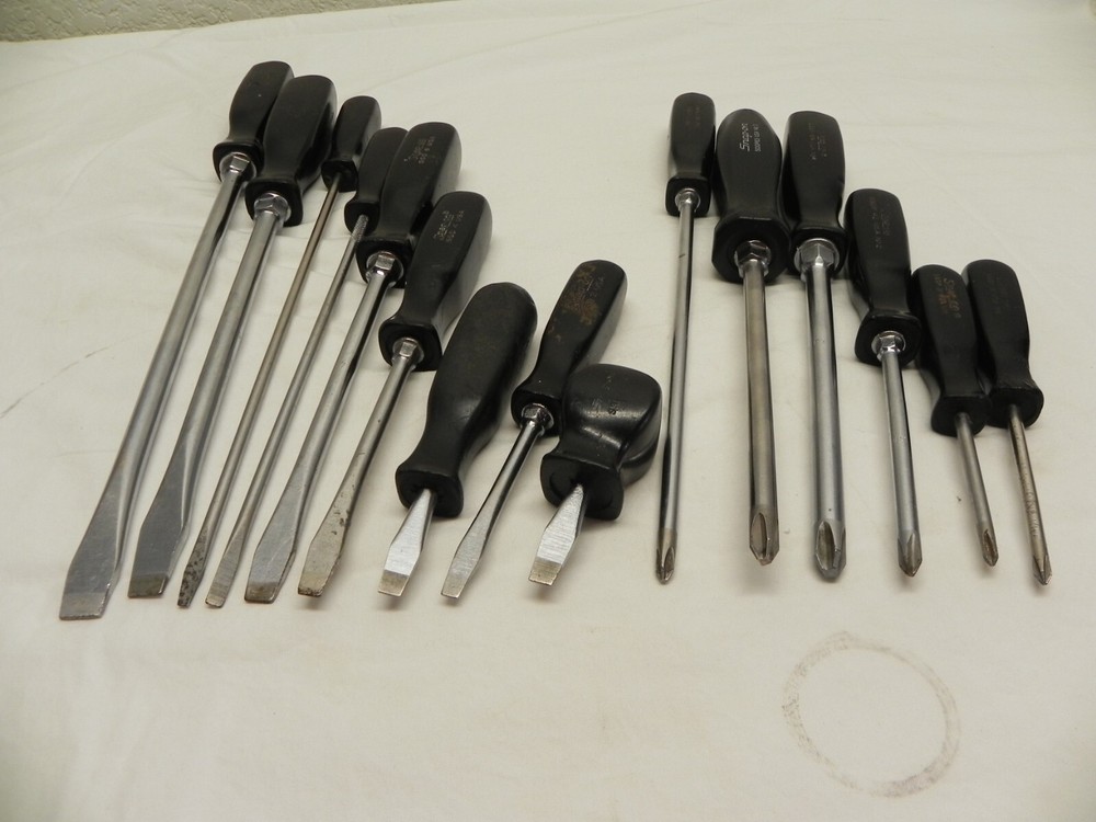 Snap-On 15 Piece Combination Black Hard Handle Screwdriver Set