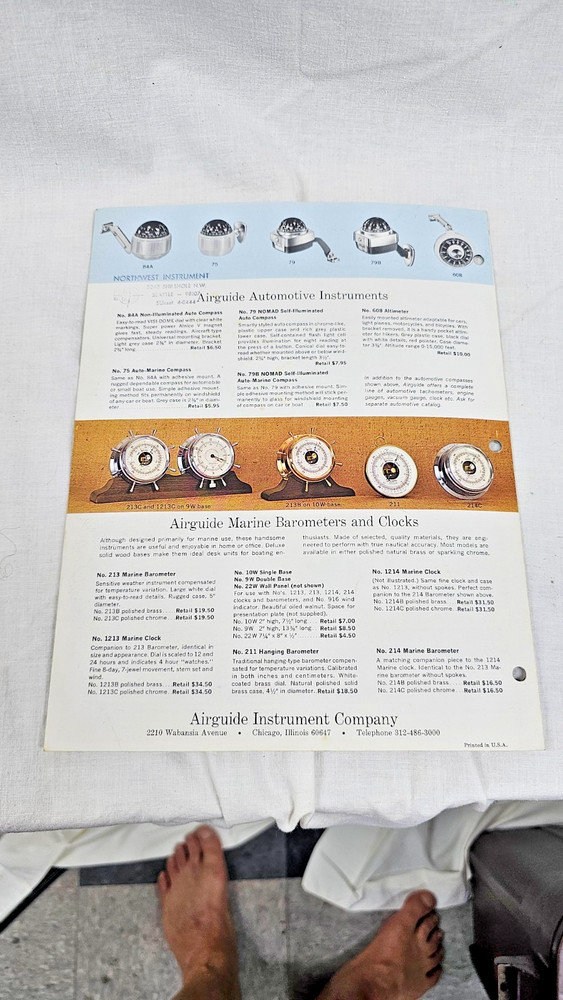 Airguide Instrument Co Weather Instruments Instruction Booklet Barometer