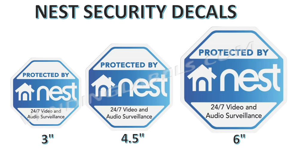 NEST Home Security Decal Sticker Camera Door Window Decal