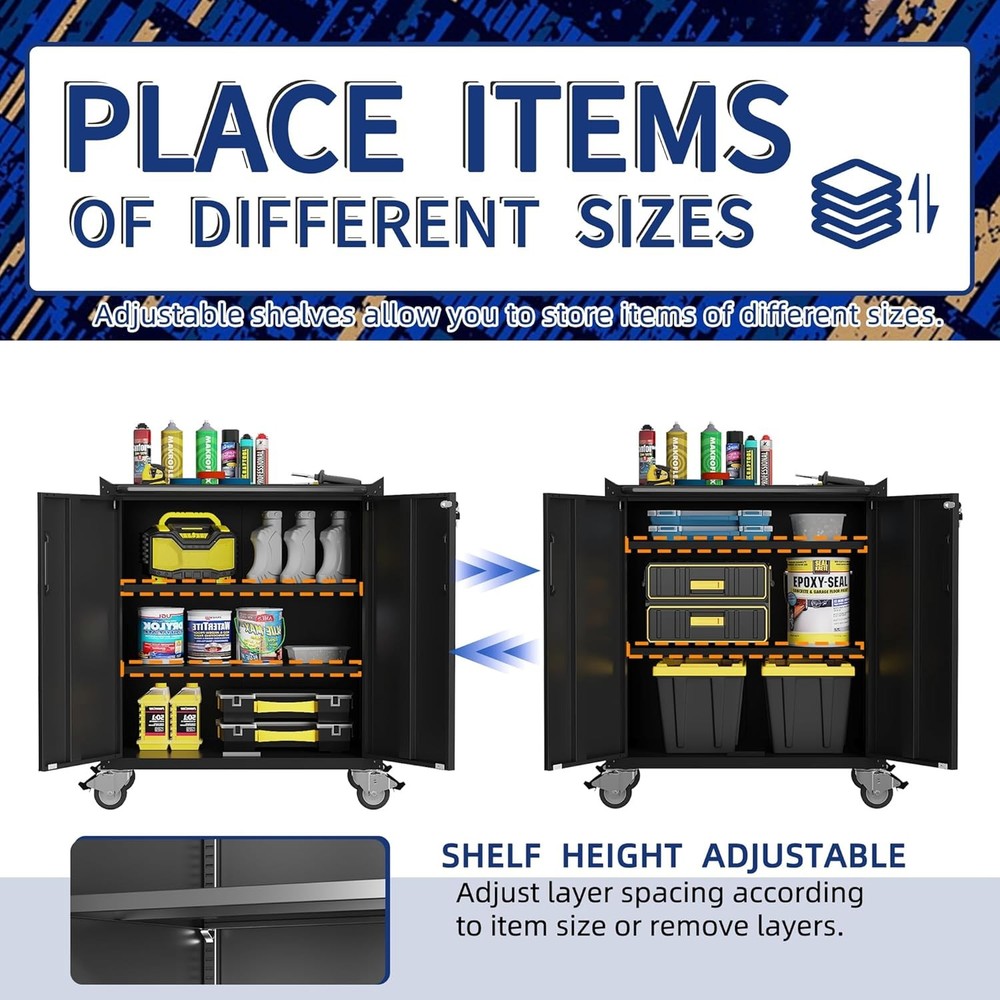 Metal Tool Cabinet,Garage Storage Cabinet System,Wall Cabinet & Locking Rolling