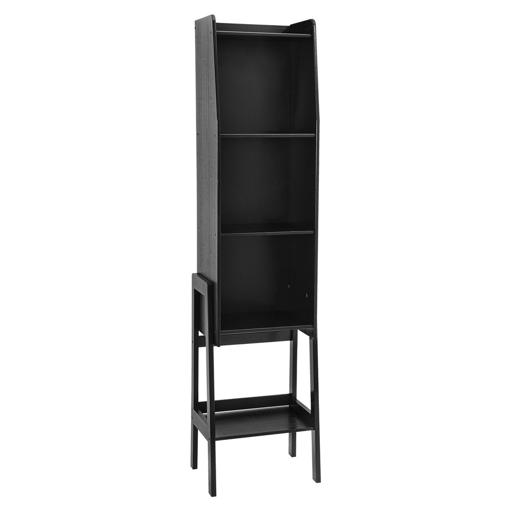 Rectangular Five-tier Modern End Table Storage Side Table Cabinet Black NEW/US