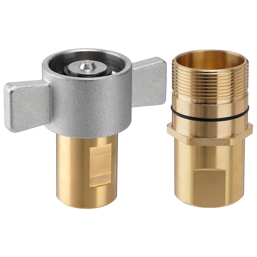 NEW 1" NPT Wet-Line Wing Nut Hydraulic Quick Disconnect Coupler / Coupling Set