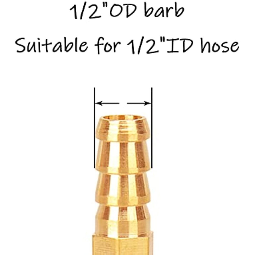 3PCS Solid Brass Y Barb Fittings 1/2"OD 3-Way Union Intersection