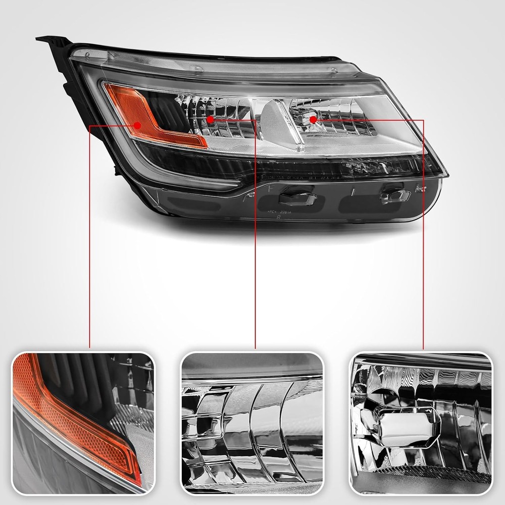FIONE Passenger Halogen Headlight for Ford Explorer 2016-2018