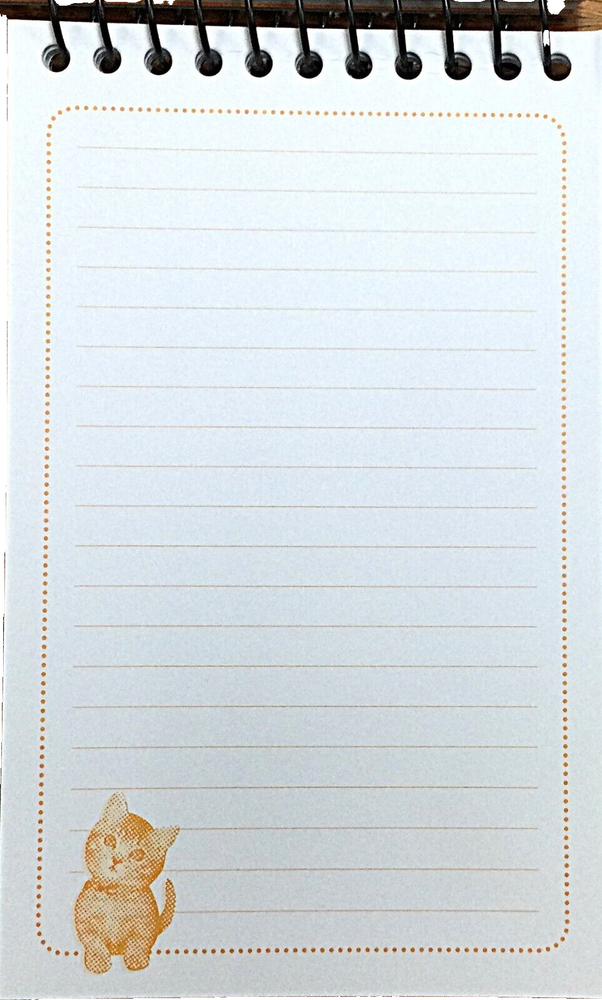 Cat themed Spiral Note Pad - 3.75" x 6" - 75 sheets