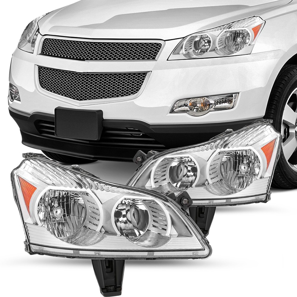 For 2009 2010 2011 2012 Chevy Traverse LS LT Chrome Headlights Left & Right w/ B